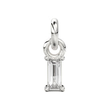 Load image into Gallery viewer, TINY Baguette Diamond Charm Pendant / 14k 18k Solid Gold Pendant / Baguette Diamond Pendant / Petite Diamond Charm / Christmas Sale