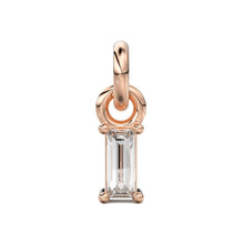 Load image into Gallery viewer, TINY Baguette Diamond Charm Pendant / 14k 18k Solid Gold Pendant / Baguette Diamond Pendant / Petite Diamond Charm / Christmas Sale
