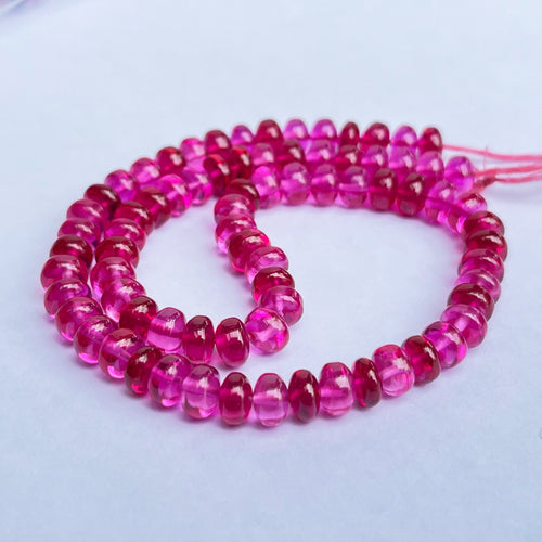 AAAA+ 4 Inch Quality Red Ruby Smooth Rondelle Beads Ruby Gemstone Beads / 6.5mm Blood Ruby Rondelle Smooth Beads 4