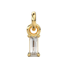 Load image into Gallery viewer, TINY Baguette Diamond Charm Pendant / 14k 18k Solid Gold Pendant / Baguette Diamond Pendant / Petite Diamond Charm / Christmas Sale