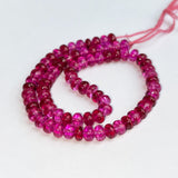 AAAA+ 4 Inch Quality Red Ruby Smooth Rondelle Beads Ruby Gemstone Beads / 6.5mm Blood Ruby Rondelle Smooth Beads 4