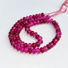 Load image into Gallery viewer, AAAA+ 4 Inch Quality Red Ruby Smooth Rondelle Beads Ruby Gemstone Beads / 6.5mm Blood Ruby Rondelle Smooth Beads 4" Strand Jewelry Making