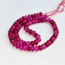 Load image into Gallery viewer, AAAA+ 2 Inch Quality Red Ruby Smooth Rondelle Beads Ruby Gemstone Beads / 6.5mm Blood Ruby Rondelle Smooth Beads 2" Strand Jewelry Making