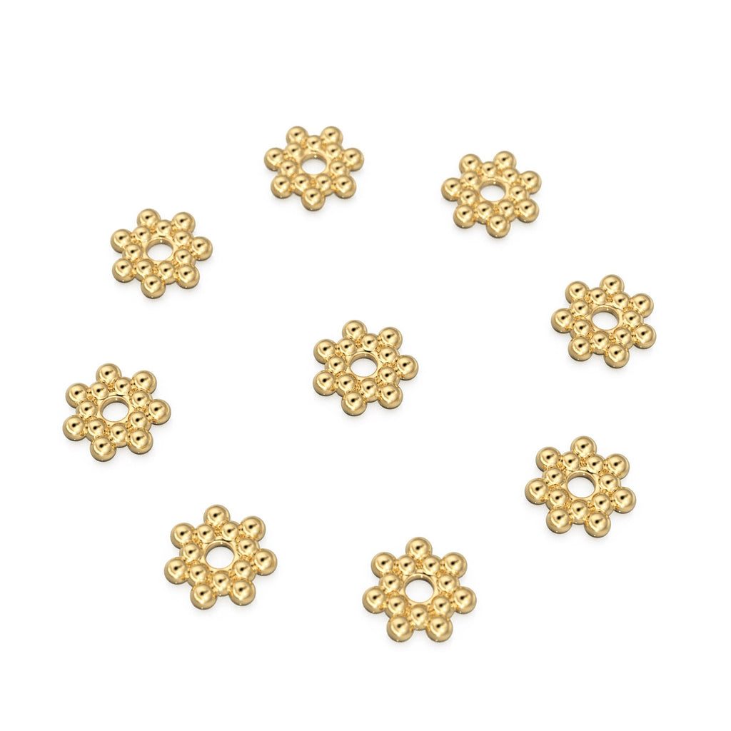 4.25mm 18k Solid Yellow Gold Daisy Star Spacer Findings Quantity: (1) or (5)