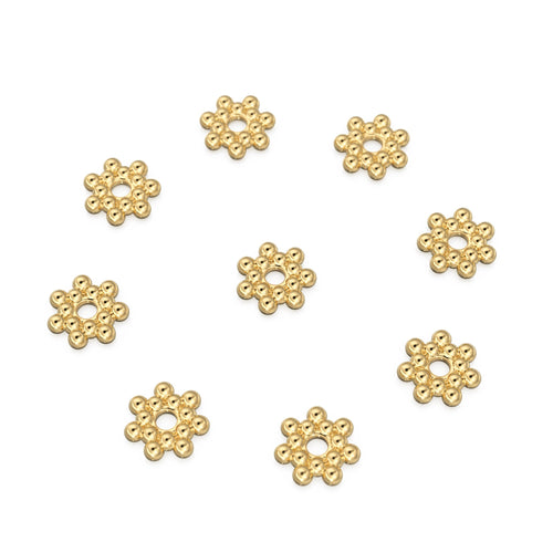 4.25mm 18k Solid Yellow Gold Daisy Star Spacer Findings Quantity: (10) pcs St Patricks Day