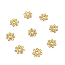 Load image into Gallery viewer, 4.25mm 18k Solid Yellow Gold Daisy Star Spacer Findings Quantity: (1) or (5) St Patricks Day