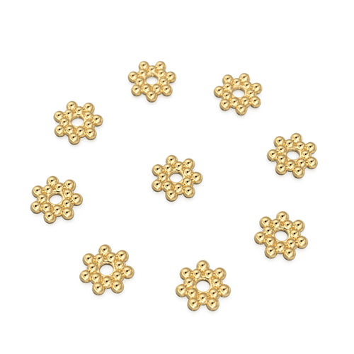 4.25mm 18k Solid Yellow Gold Daisy Star Spacer Findings Quantity: (1) or (5) St Patricks Day
