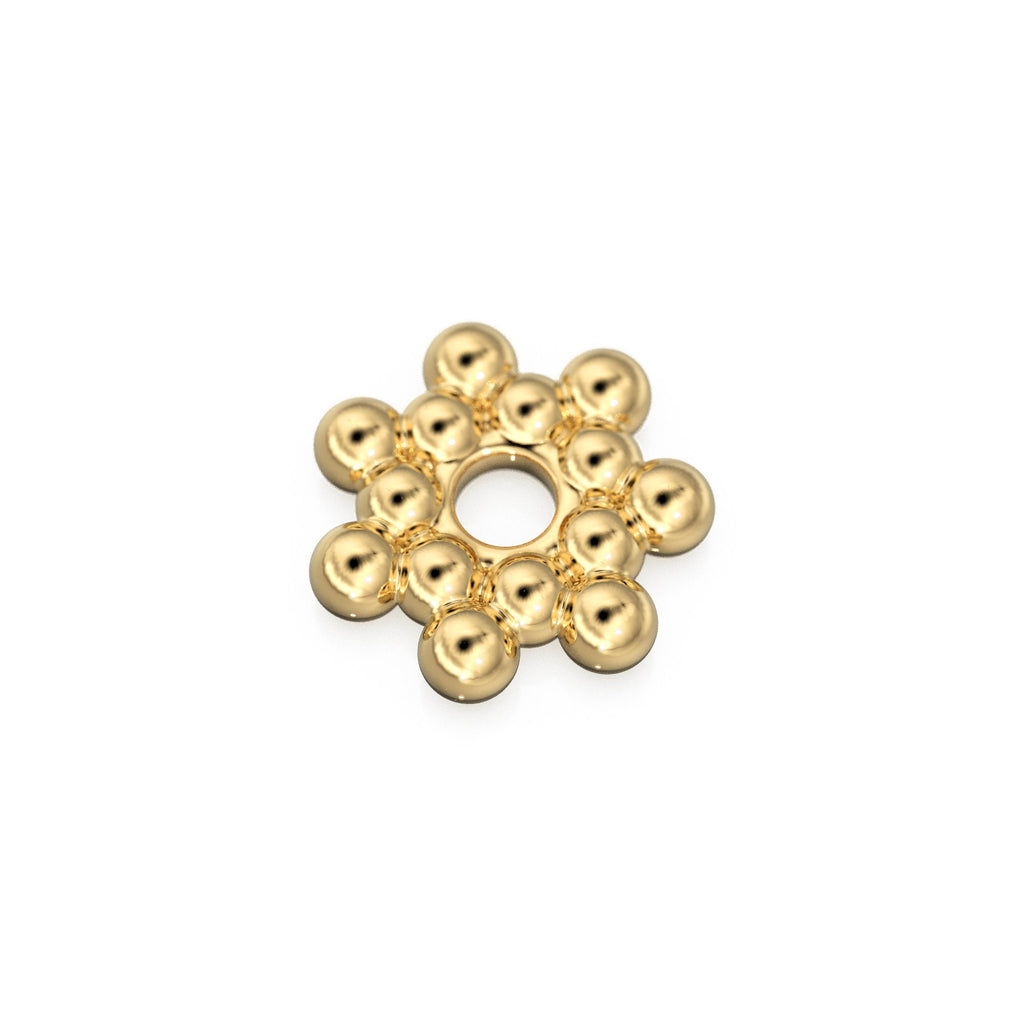 4.25mm 18k Solid Yellow Gold Daisy Star Spacer Findings Quantity: (1) or (5)