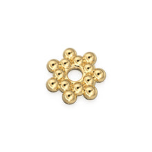 Load image into Gallery viewer, 4.25mm 18k Solid Yellow Gold Daisy Star Spacer Findings Quantity: (10) pcs St Patricks Day