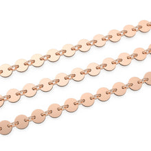 Load image into Gallery viewer, 14k Solid Gold Bulk Chain 4mm Heavy Thick Sequin Disc Link By the Foot / 7 Inches