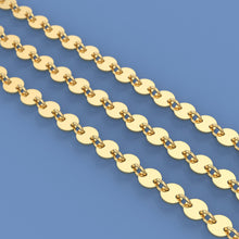 Load image into Gallery viewer, 14k Solid Gold Bulk Chain 4mm Heavy Thick Sequin Disc Link By the Foot / 7 Inches