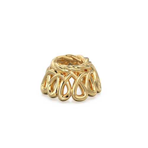 4mm 18k Solid Yellow Gold Petite Bead Cap Finding PAIR - Jalvi & Co. 