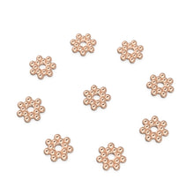 Load image into Gallery viewer, 4.25mm 18k Solid Yellow Gold Daisy Star Spacer Findings Quantity: (10) pcs St Patricks Day