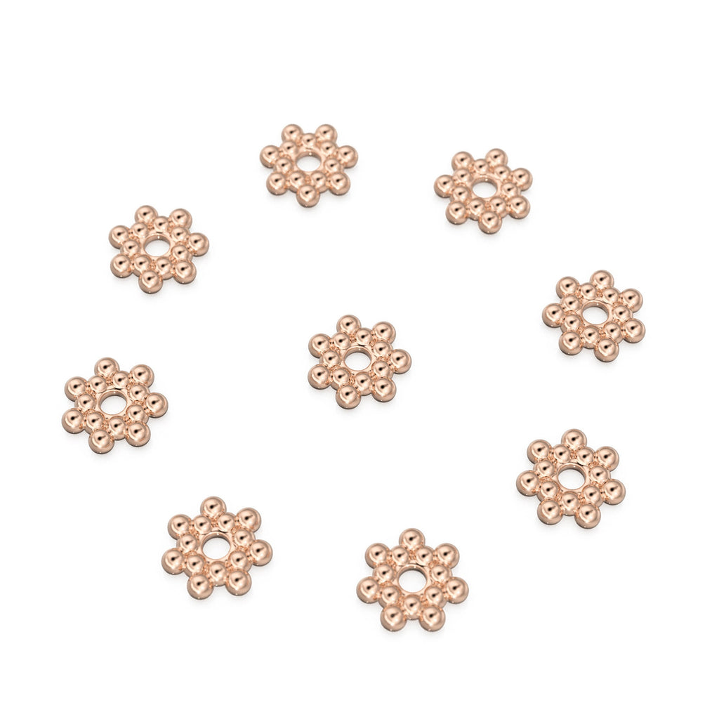 4.25mm 18k Solid Yellow Gold Daisy Star Spacer Findings Quantity: (1) or (5) - Jalvi & Co. 