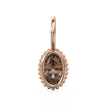 Load image into Gallery viewer, Smoky Quartz Oval Cut Solid Gold Charm / Brown Gemstone Handmade 18k Gold Pendant / 14k Gold June November Birthstone Jewelry Making Finding