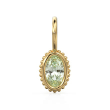 Load image into Gallery viewer, Amethyst Oval Cut Solid Gold Charm / Green Gemstone Handmade 18k Gold Pendant / 14k Gold February Birthstone Jewelry Making Findings