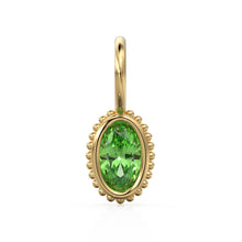 Load image into Gallery viewer, Peridot Oval Cut Solid Gold Charm / Green Gemstone Handmade 18k Gold Pendant / 14k Gold August Birthstone Jewelry Making Findings Gift Her