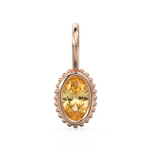 Load image into Gallery viewer, Citrine Oval Cut Solid Gold Charm / Yellow Gemstone Handmade 18k Gold Pendant / 14k Gold November Birthstone Jewelry Making Findings - Jalvi &amp; Co. 