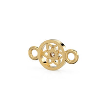 Load image into Gallery viewer, 6x11mm Tiny Flower 18k Solid Yellow Gold Brilliant Diamond Connector Spacer / Solid 14k Gold Handmade Floral Finding