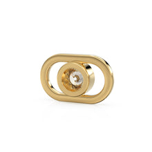 Load image into Gallery viewer, 5.7x9.2mm Oval 18k Solid Yellow Gold Brilliant Diamond Connector Spacer / Solid 14k Gold Handmade Link Finding St Patricks Day
