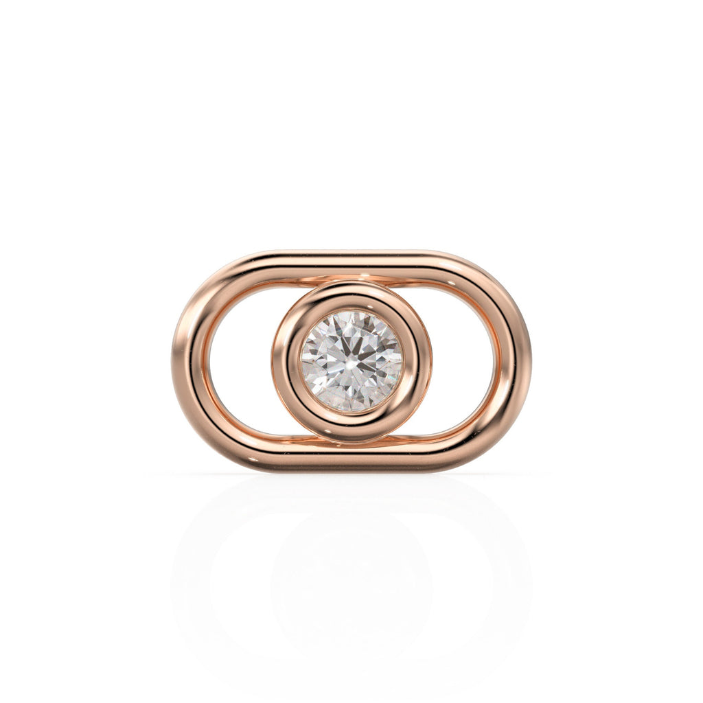 5.7x9.2mm Oval 18k Solid Yellow Gold Brilliant Diamond Connector Spacer / Solid 14k Gold Handmade Link Finding St Patricks Day