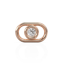 Load image into Gallery viewer, 5.7x9.2mm Oval 18k Solid Yellow Gold Brilliant Diamond Connector Spacer / Solid 14k Gold Handmade Link Finding St Patricks Day