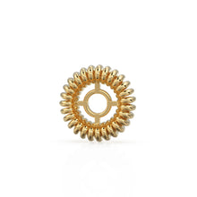 Load image into Gallery viewer, Spiral Vortex Rondelle Bead 18k Solid Yellow Gold Spacer Beads / Jewelry Making Handmade Supplies / 14k Gold Findings