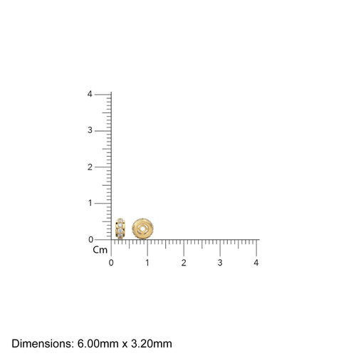 6mm 18k Solid Yellow Gold Diamond Eternity Rondelle Wheel Bead Finding Spacer / Gold Rondelle Bead / Diamond Finding by BeadSupplyUSA - Jalvi & Co. 