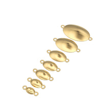 Load image into Gallery viewer, 14k Solid Gold Oval Connector / Handmade 18k Gold Necklace Spacer