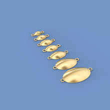 Load image into Gallery viewer, 14k Solid Gold Oval Connector / Handmade 18k Gold Necklace Spacer