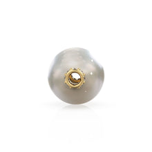 Load image into Gallery viewer, 10mm Pearl 18k Solid Yellow Gold Diamond Eternity Rondelle Wheel Bead Finding Spacer / Gold Rondelle Bead / Diamond Finding by BeadSupplyUSA