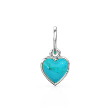 Load image into Gallery viewer, Turquoise Heart Cabochon Solid Gold Charm / Natural Blue Gemstone Handmade Gold Pendant / 1pc 14k Solid Yellow Gold Jewelry Making Findings