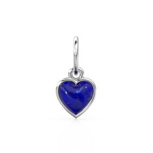 Load image into Gallery viewer, Lapis Lazuli Heart Cabochon Solid Gold Charm / Natural Blue Gemstone Handmade Gold Pendant / 14k Solid Yellow Gold Jewelry Making Finding