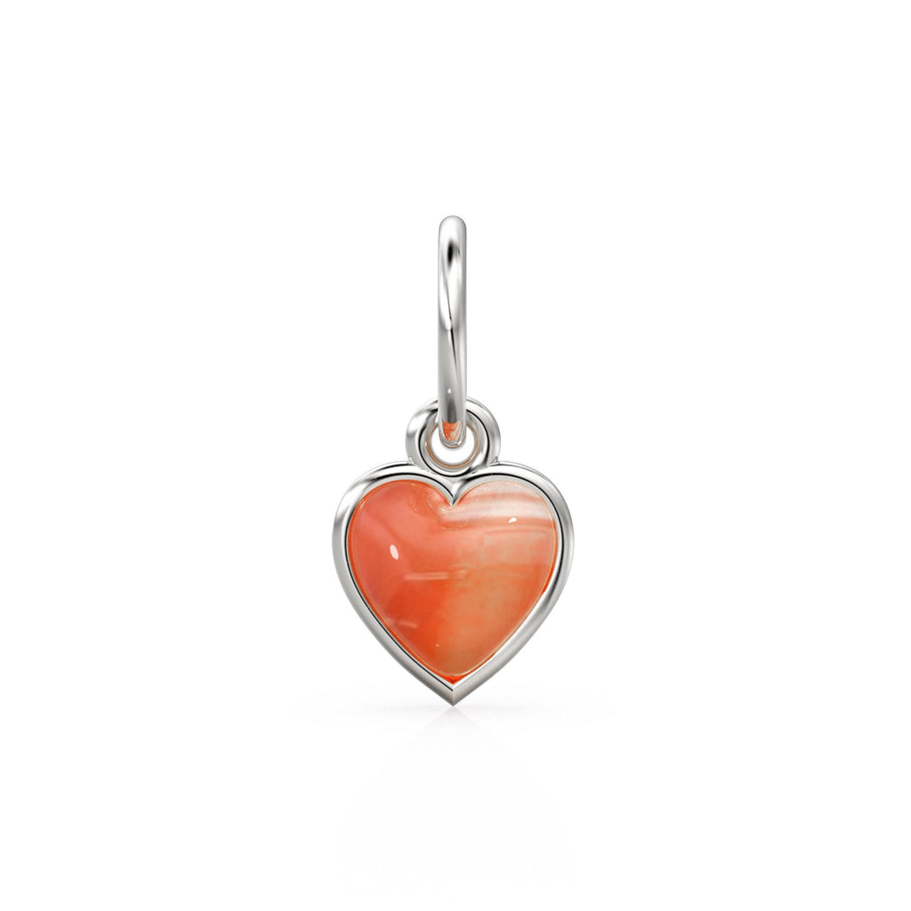 Carnelian Heart Cabochon Solid Gold Charm / Natural Red Gemstone Handmade Gold Pendant / 1pc 14k Solid Yellow Gold Jewelry Making Findings