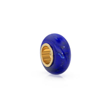 Load image into Gallery viewer, Lapis Lazuli Beads, Lapis Lazuli Bead Gold Core, Natural Lapis Lazuli Bead, Gold Charm Gemstone Bead Pendant, Small Hole Bead, Big Hole Bead