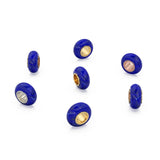 Lapis Lazuli Beads, Lapis Lazuli Bead Gold Core, Natural Lapis Lazuli Bead, Gold Charm Gemstone Bead Pendant, Small Hole Bead, Big Hole Bead