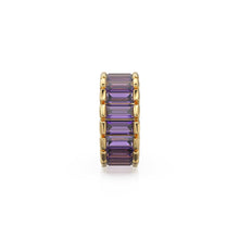 Load image into Gallery viewer, 14k Real Baguette Amethyst Gold Beads / Amethyst Rondelle Bead / Amethyst European Beads / Solid Gold Amethyst Enhancer Spacer Findings