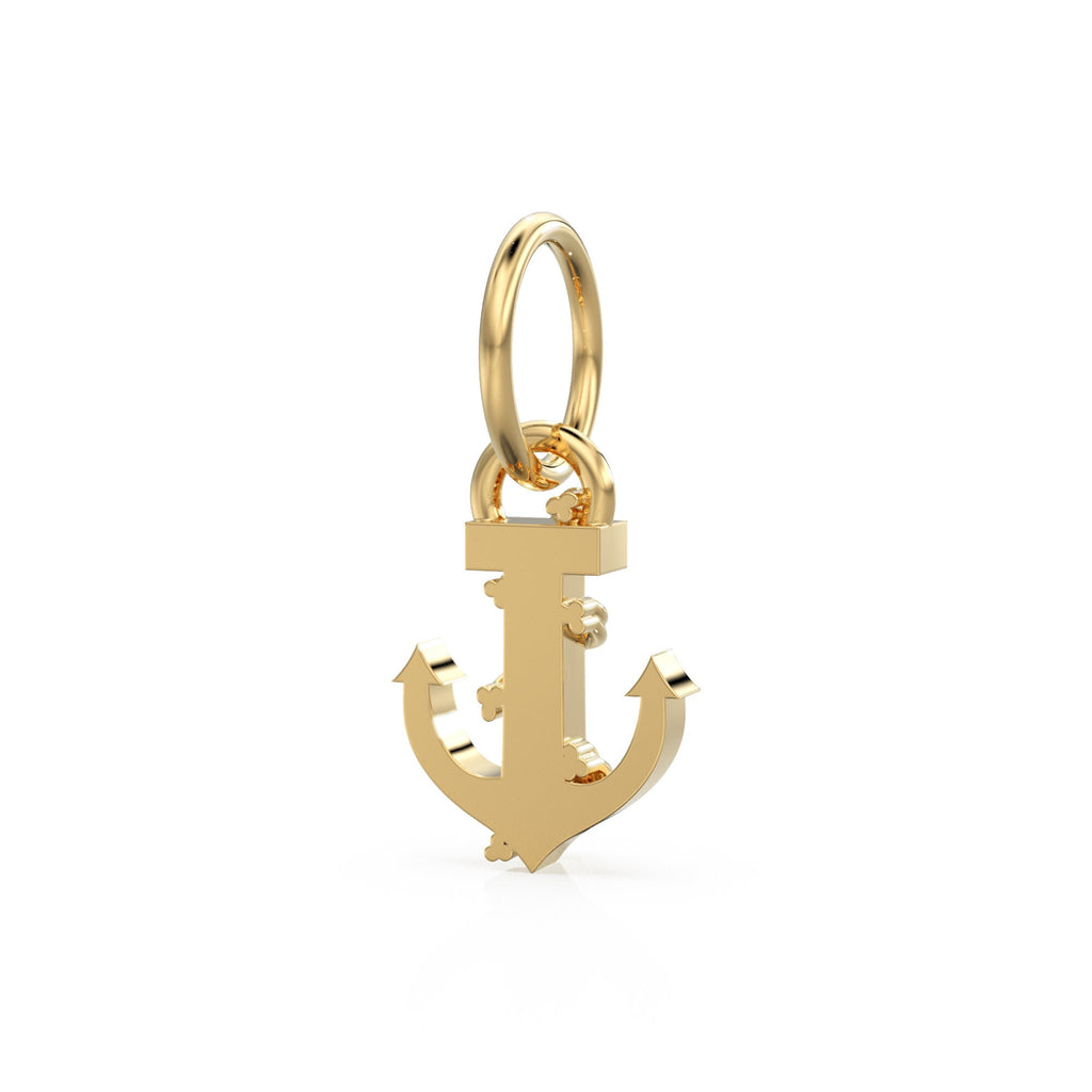 14k Gold Anchor Charm Pendant / Solid Gold Ship Anchor / Navy Pendant / Navy Jewelry / Nautical Navy Seal Jewelry