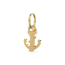 Load image into Gallery viewer, 14k Gold Anchor Charm Pendant / Solid Gold Ship Anchor / Navy Pendant / Navy Jewelry / Nautical Navy Seal Jewelry