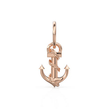 Load image into Gallery viewer, 14k Gold Anchor Charm Pendant / Solid Gold Ship Anchor / Navy Pendant / Navy Jewelry / Nautical Navy Seal Jewelry