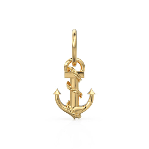 14k Gold Anchor Charm Pendant / Solid Gold Ship Anchor / Navy Pendant / Navy Jewelry / Nautical Navy Seal Jewelry - Jalvi & Co. 