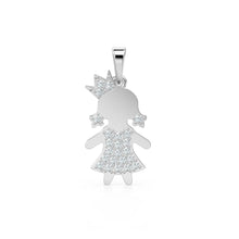 Load image into Gallery viewer, 14K Solid Yellow Gold Girl Pendant / 14k 18k Solid Gold Pendant / Baby Gold Charm / Jewelry for Children Teen St Patricks Day