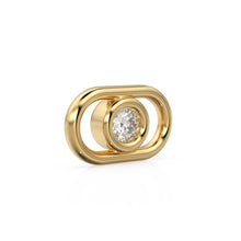 Load image into Gallery viewer, 5.7x9.2mm Oval 18k Solid Yellow Gold Brilliant Diamond Connector Spacer / Solid 14k Gold Handmade Link Finding