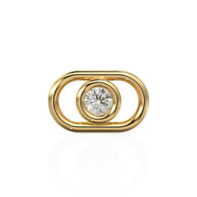 Load image into Gallery viewer, 5.7x9.2mm Oval 18k Solid Yellow Gold Brilliant Diamond Connector Spacer / Solid 14k Gold Handmade Link Finding