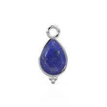 Load image into Gallery viewer, Lapiz Lazuli Pear Solid Gold Charm / Natural Afghan Blue Gemstone Handmade Gold Pendant / 14k Solid Yellow Gold Jewelry Making Finding