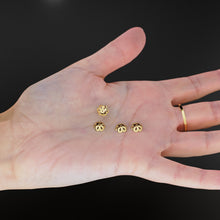Load image into Gallery viewer, 7mm 18k Solid Yellow Gold Simple Flower Cup Bead Cap Finding PAIR (4) St Patricks Day