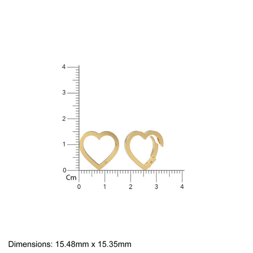 Clicker Heart Gold Connector Charm Holder / 14K Solid Gold Connector / Necklace Connector Clasp Lock / Charm holder / Solid Gold Charm Clasp - Jalvi & Co. 