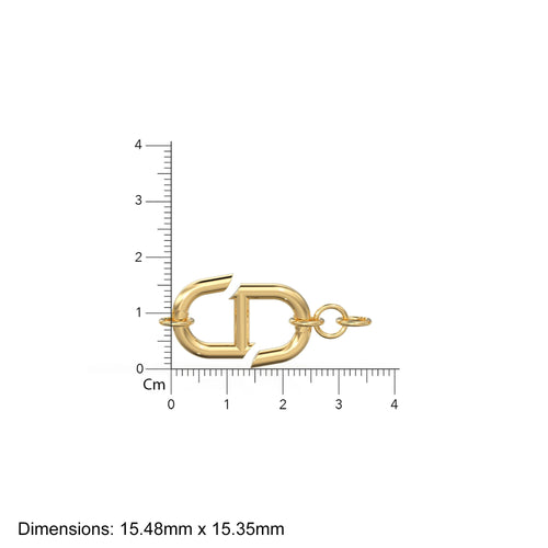 HUGE BIG 25mm 14K Solid Gold Mariner Link Connector / White Gold Solid Gold Charm Holder / Mariner Link Openable Charm / Connector Clasp - Jalvi & Co. 