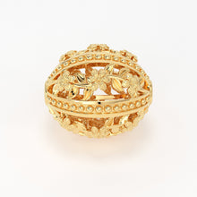 Load image into Gallery viewer, 18k Solid Gold Handmade Designer Floral Spacer Bead Finding 9mm 10mm 11mm St Patricks Day