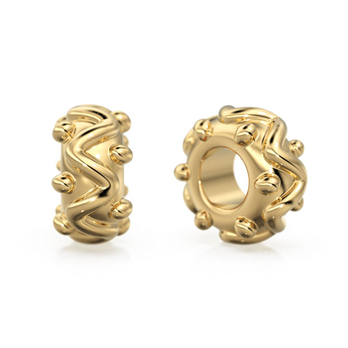 4mm Wire Rondelle Bead 18k Solid Yellow Gold Spacer Beads / Jewelry Making Handmade Supplies / 14k Gold Findings St Patricks Day